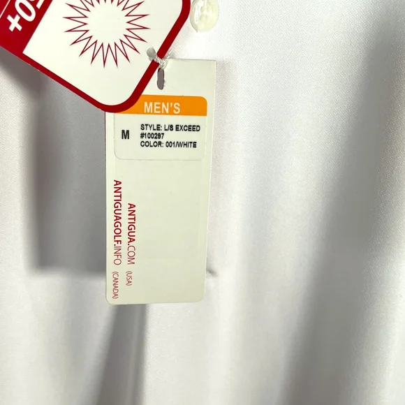 Antigua UPF 50+ Desert Dry XtraLite Polo Men's MEDIUM White Golf Performance NEW - Picture 9 of 12